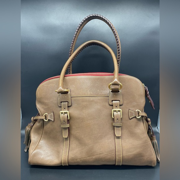 Dooney & Bourke Florentine Double Strap Tassel Large Shoulder Bag, Brown - Picture 3 of 16